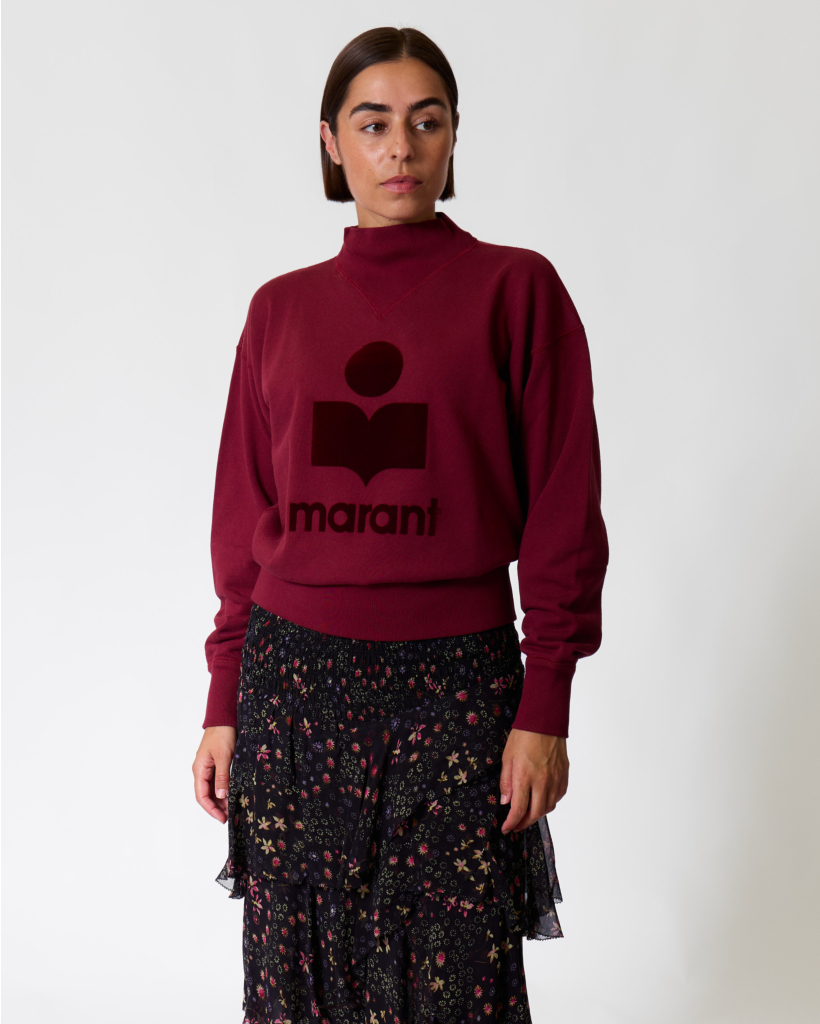 Moby Crewneck Sweater met Logo Bordeaux