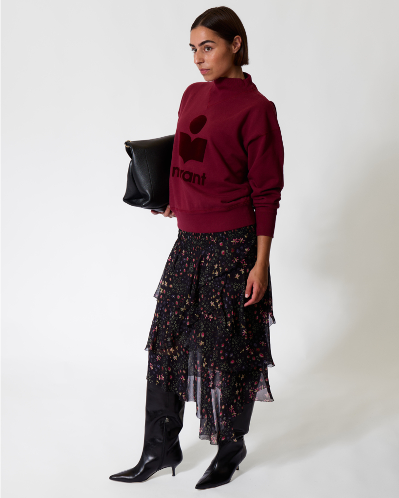 Moby Crewneck Sweater met Logo Bordeaux