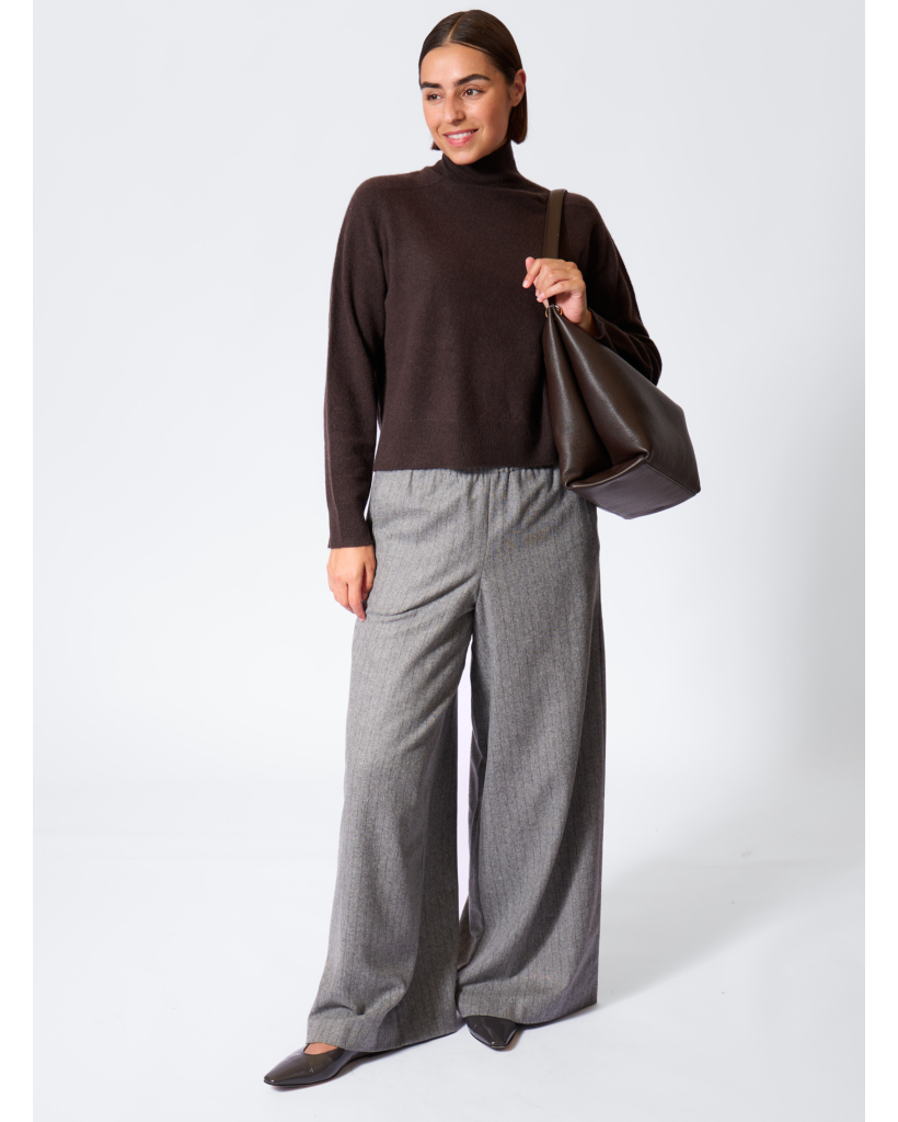 Wijdvallende Pull-on Pantalon van Wolmix Grijs