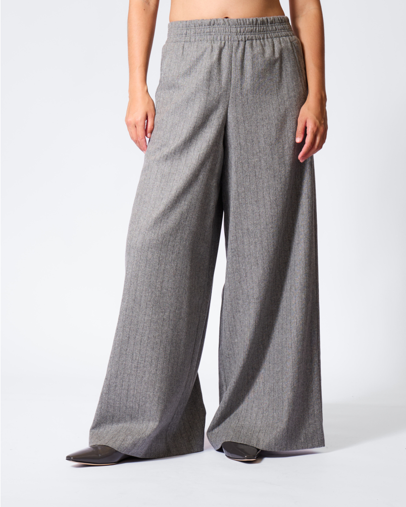 Wijdvallende Pull-on Pantalon van Wolmix Grijs