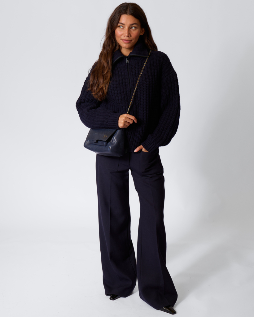 Turtleneck Gebreid Vest Navy