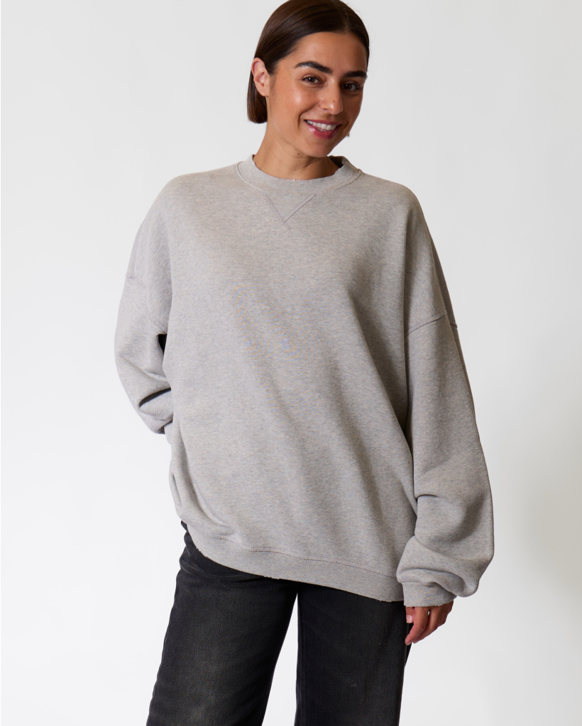 Varsity Sweater met Backprint Alluminium