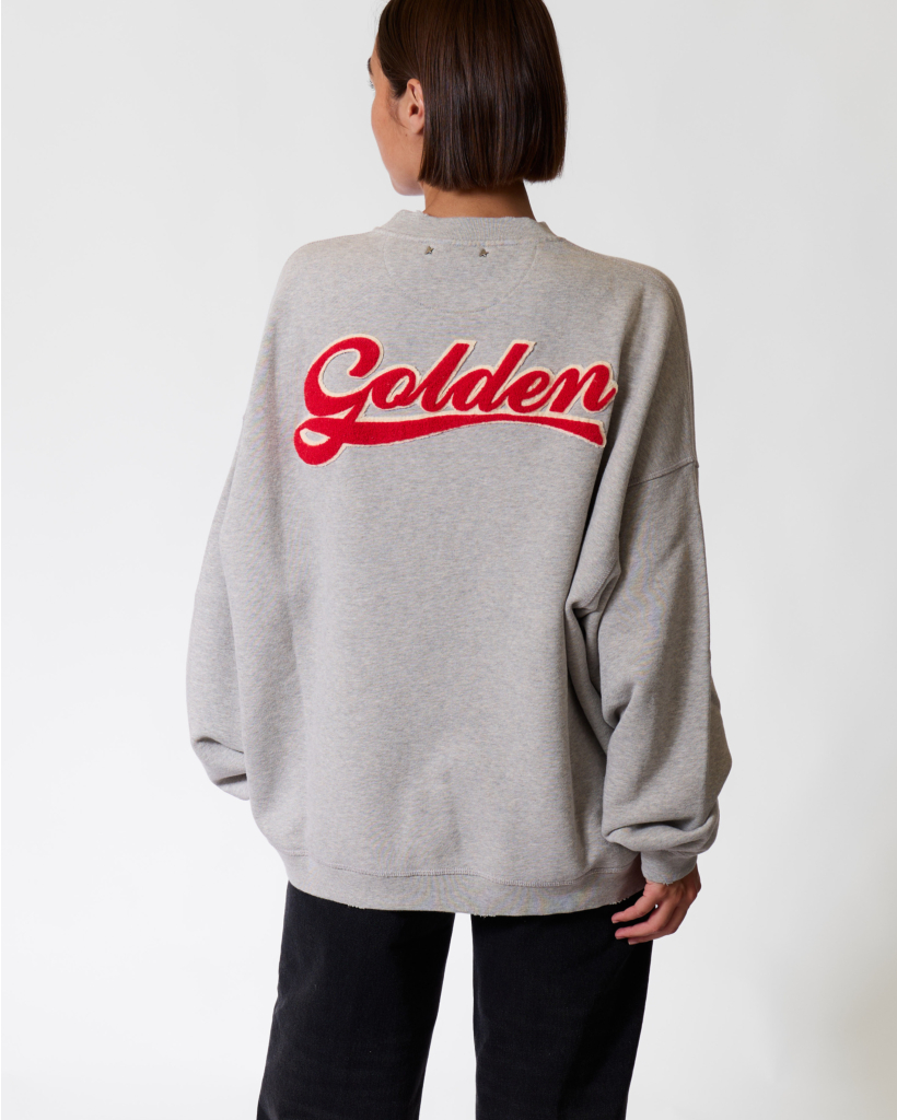 Varsity Sweater met Backprint Alluminium