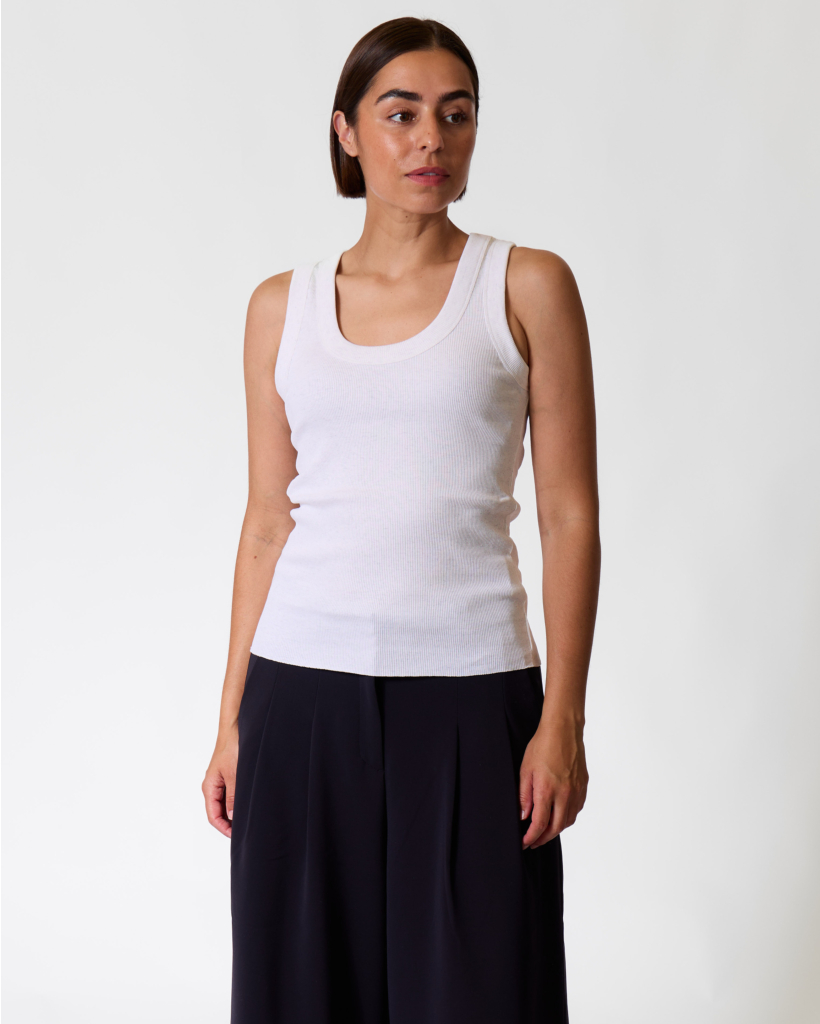 Tavira Ribbed Tank Lichtgrijs Melange