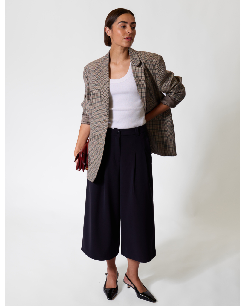 Constance Pleated Pantalon Navy