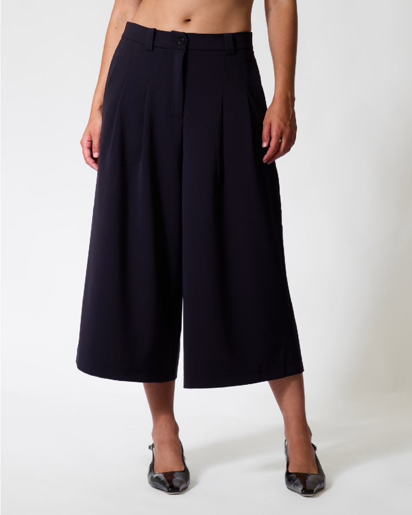 Constance Pleated Pantalon Navy