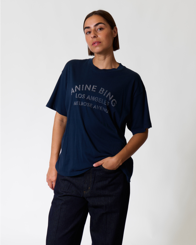 T-shirt met Washed Print Navy