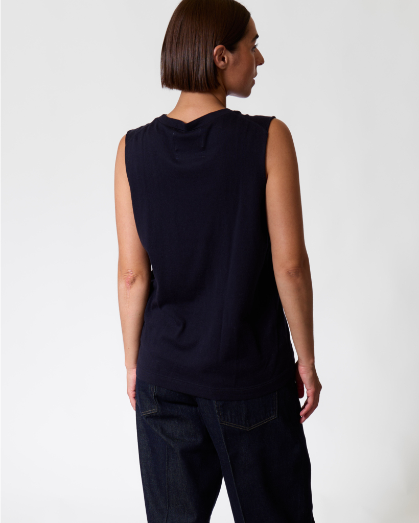 Muscle Kasjmiermix Mouwloze Knit Navy