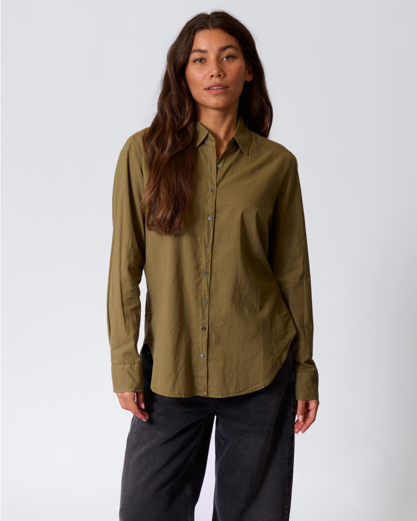 Beau Katoenen Blouse Olive Smoke