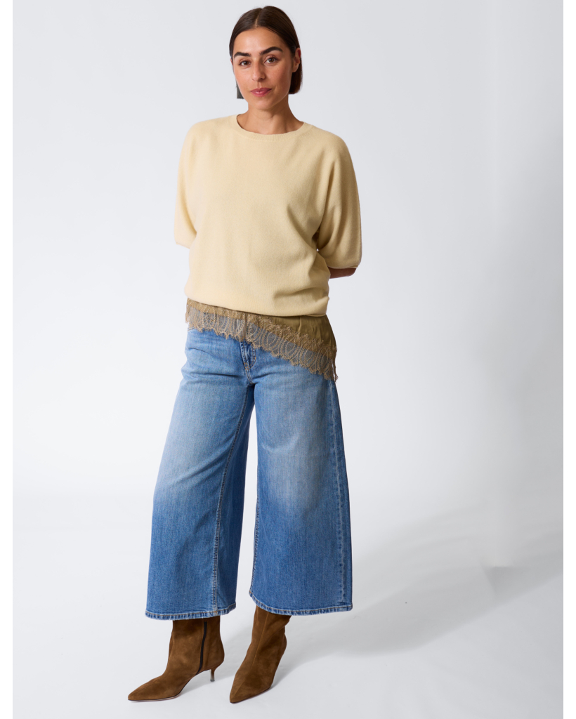 Wolmix Korte Mouwen Sweater Butter Yellow