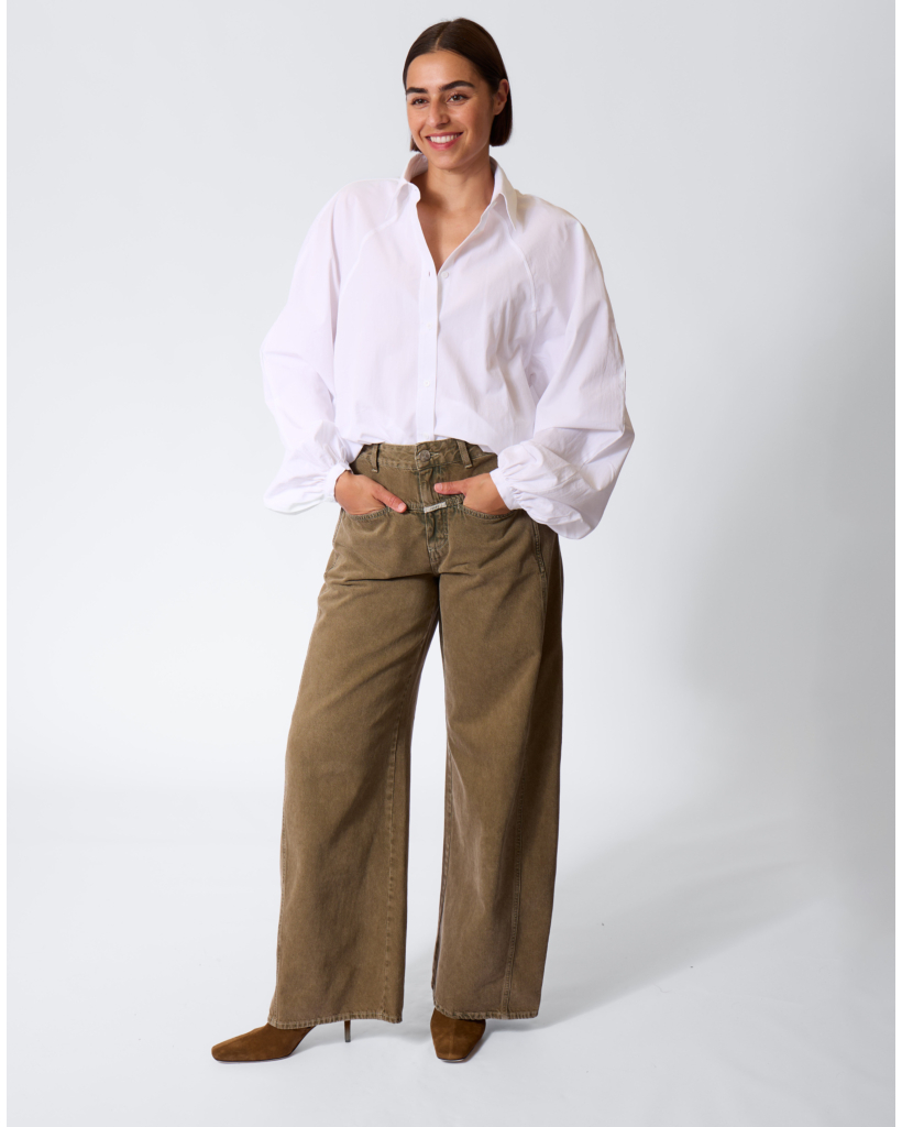Biologisch Katoenen Overhemdblouse Wit