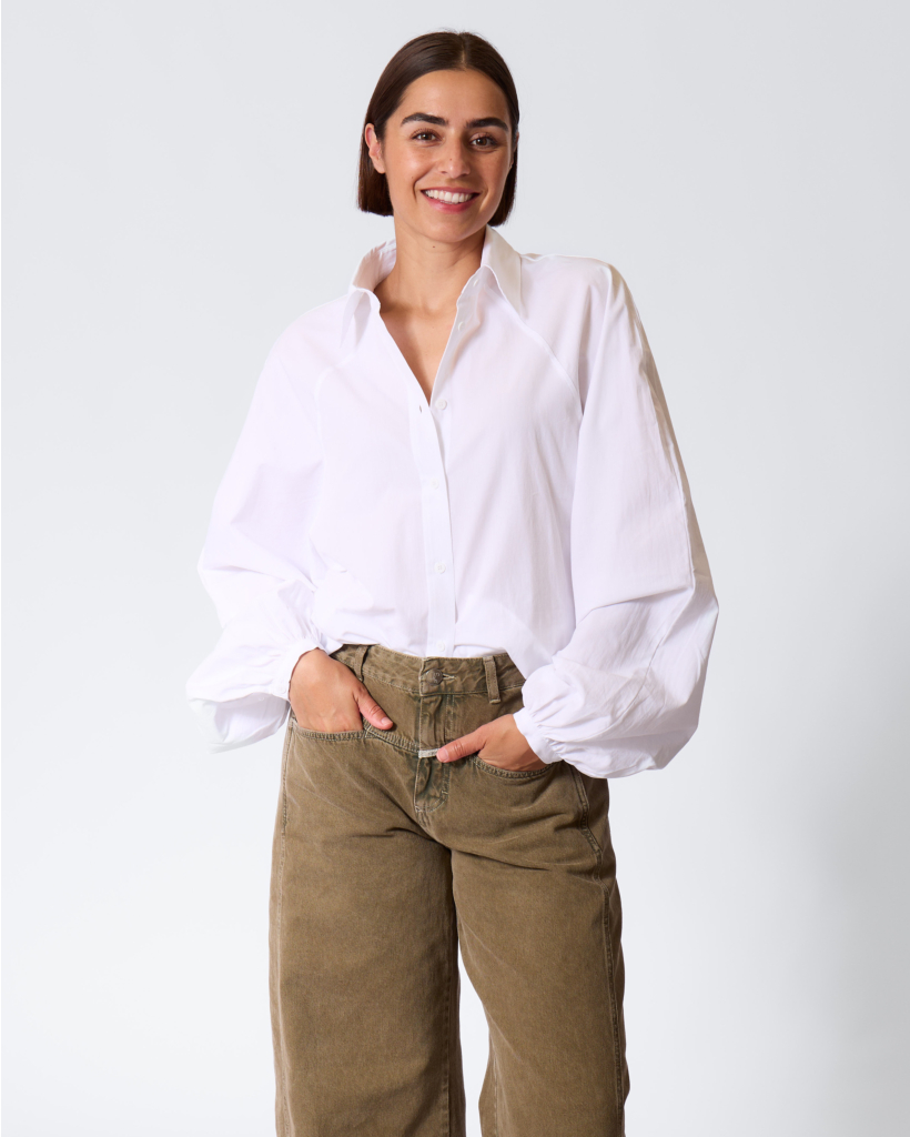 Biologisch Katoenen Overhemdblouse Wit