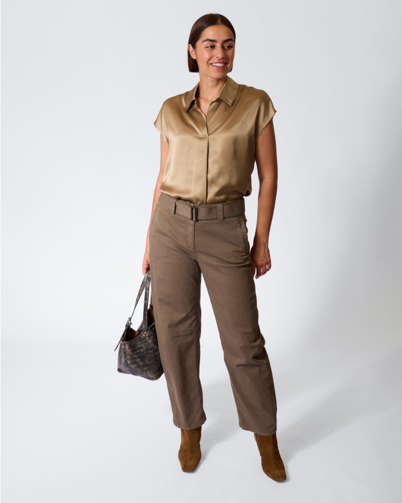 Barrel Jeans met Ceintuur Muskat