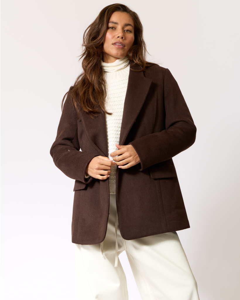 Tracey Korte Manteljas Donkerbruin