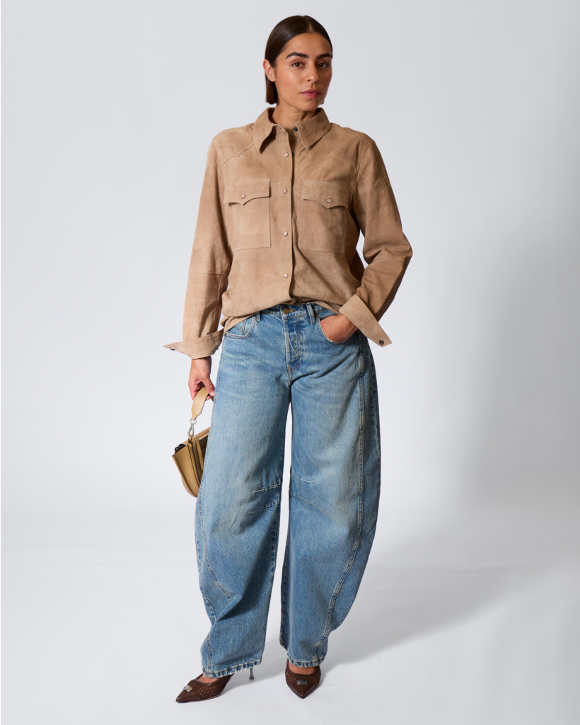 Havana Suede Blouse Grijs/Taupe