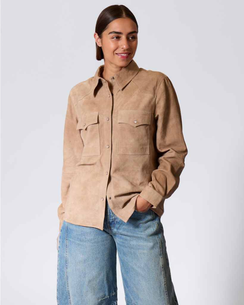 Havana Suede Blouse Grijs/Taupe