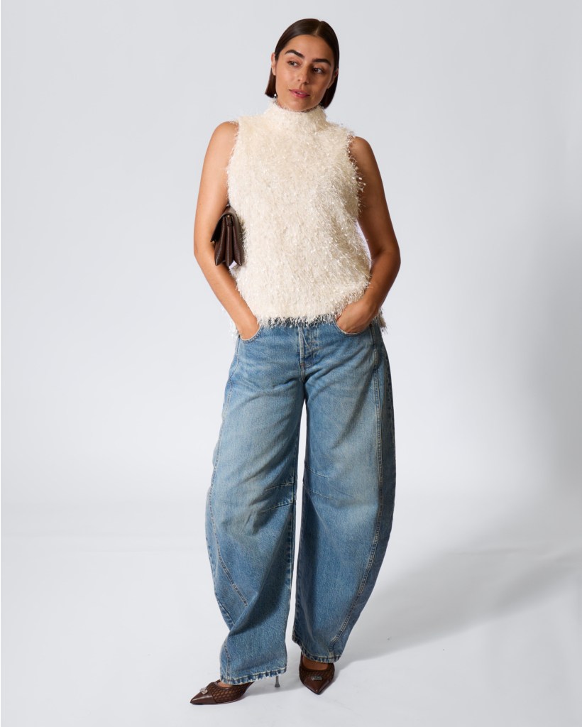 Halira Fringe Top Off White