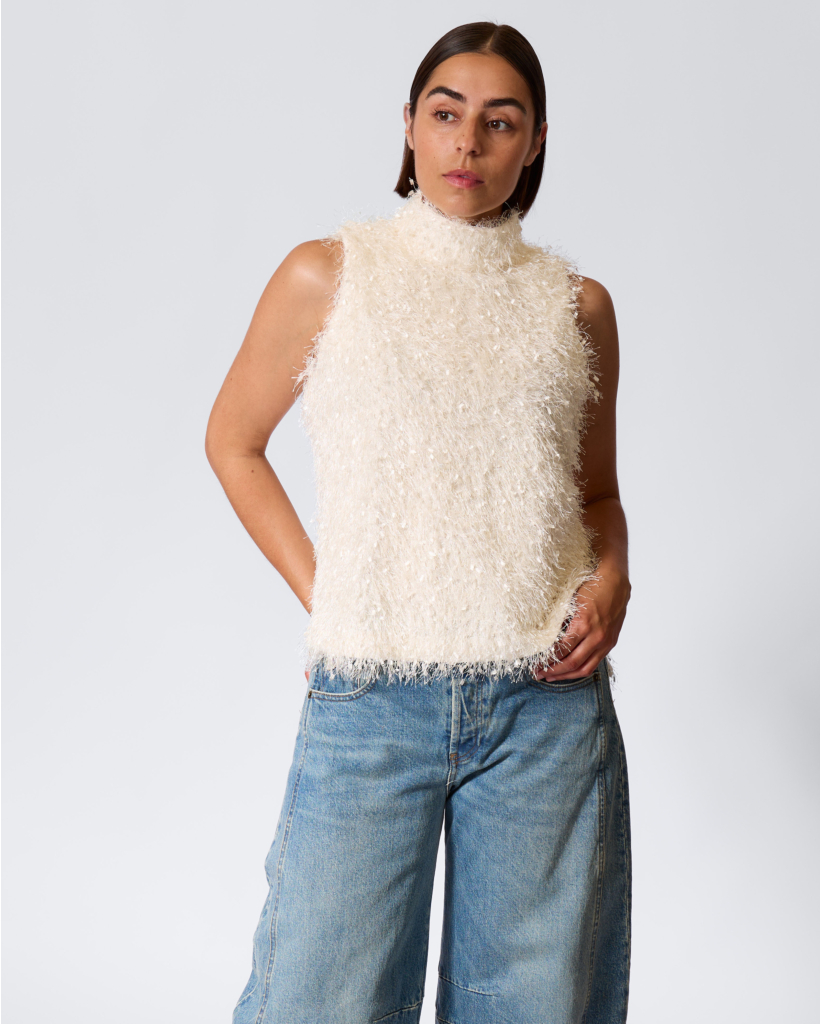 Halira Fringe Top Off White