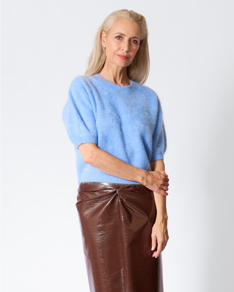 Juniper Cashmere Korte Mouwen Trui Azure
