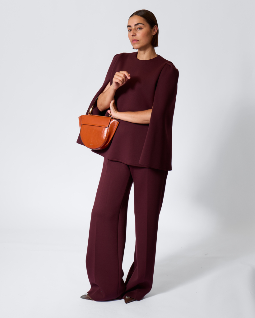 Flirt Pull-on Pantalon met Plooi Aubergine