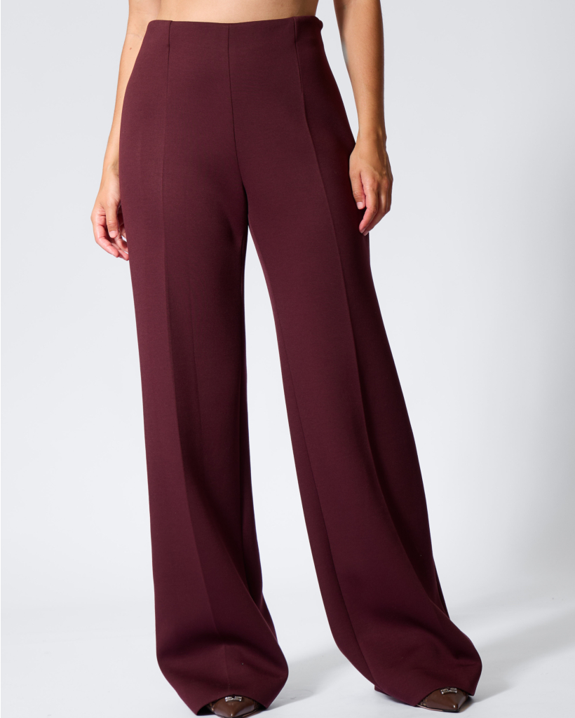 Flirt Pull-on Pantalon met Plooi Aubergine