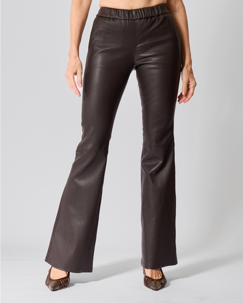 Leerlook Stretchy Flare Pantalon Glace