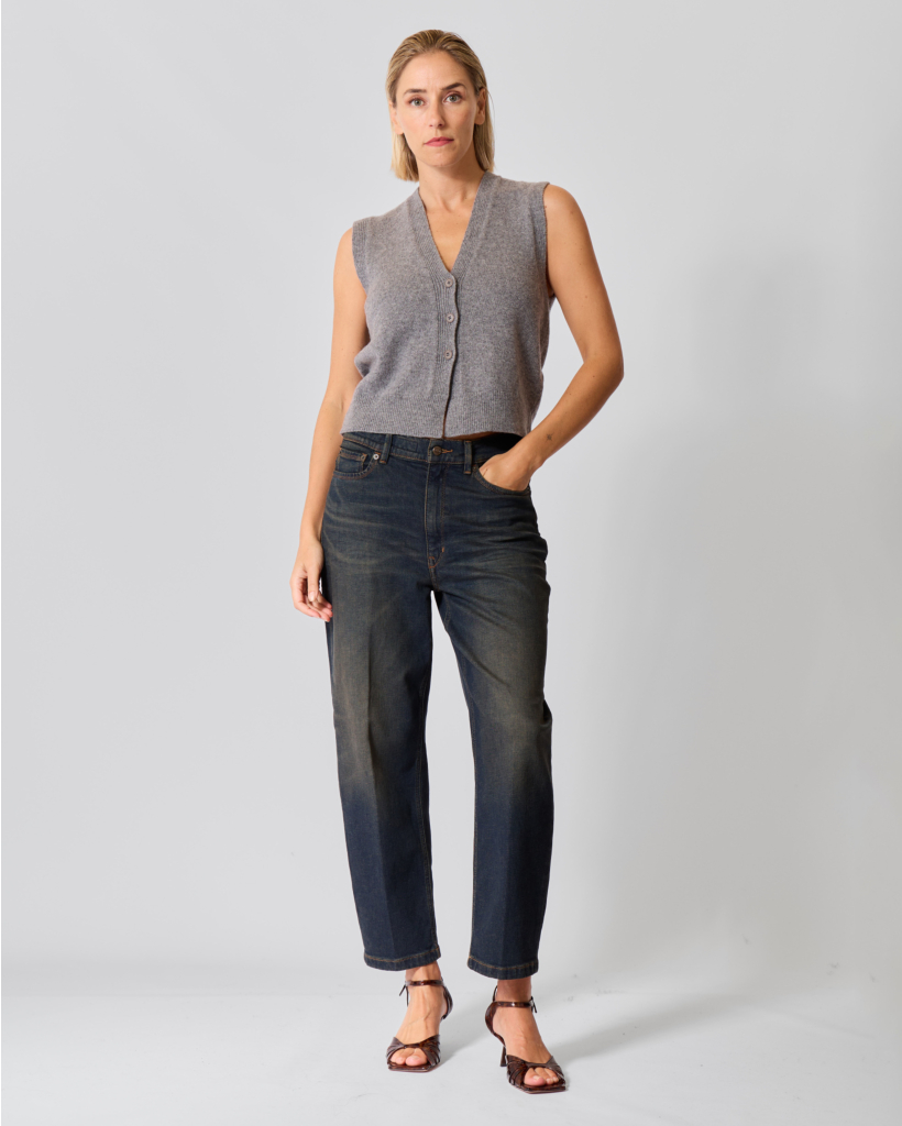 Abalia Mouwloos Wollen Vest Grijs