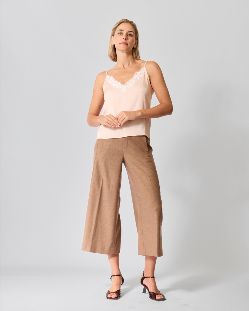 Giona Satijnen Top met Kant Blush