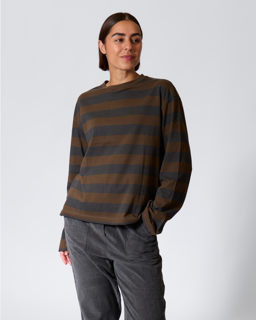 Striped Longsleeve Tabac Anthra
