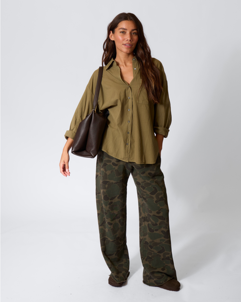 Katoenen Blouse Olive Smoke