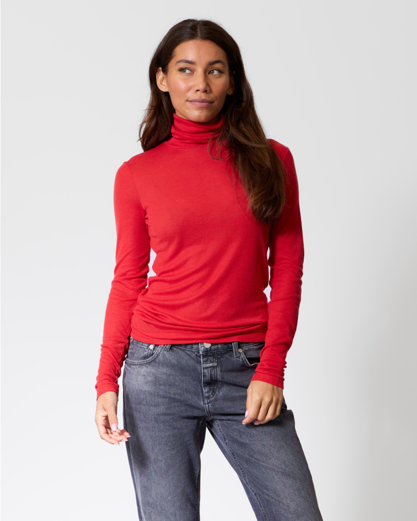 Lyocell-Wol Colshirt Cinnabar Red