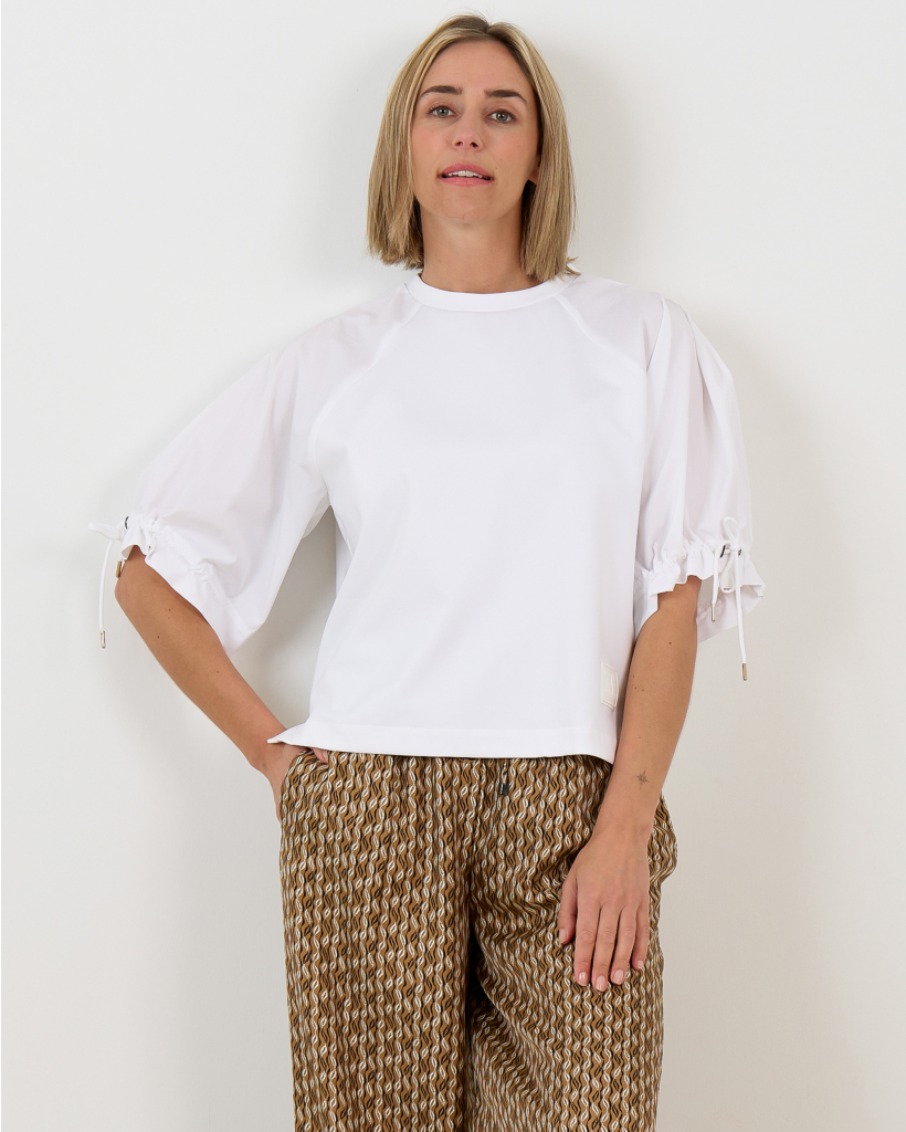 T-shirt Korte Mouwen Ronde Hals Wit