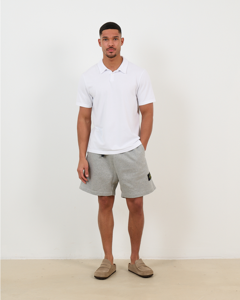 Sueded Jersey Polo Wit