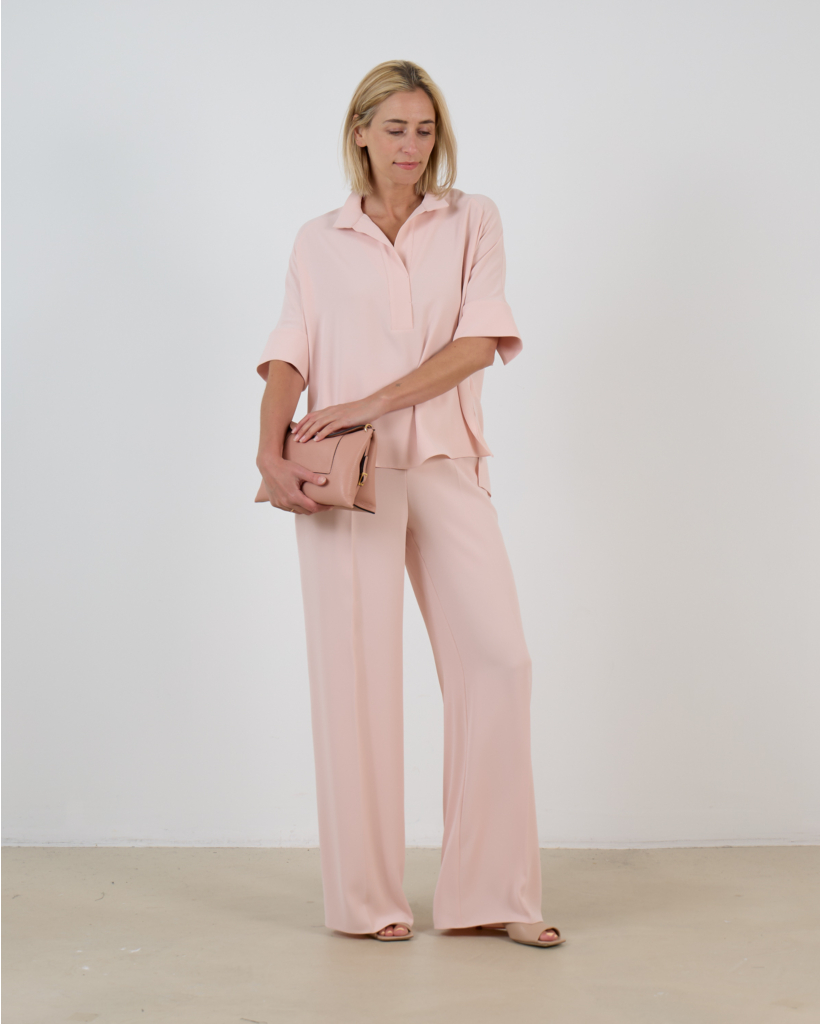 Emma Korte Mouw Blouse Roze 