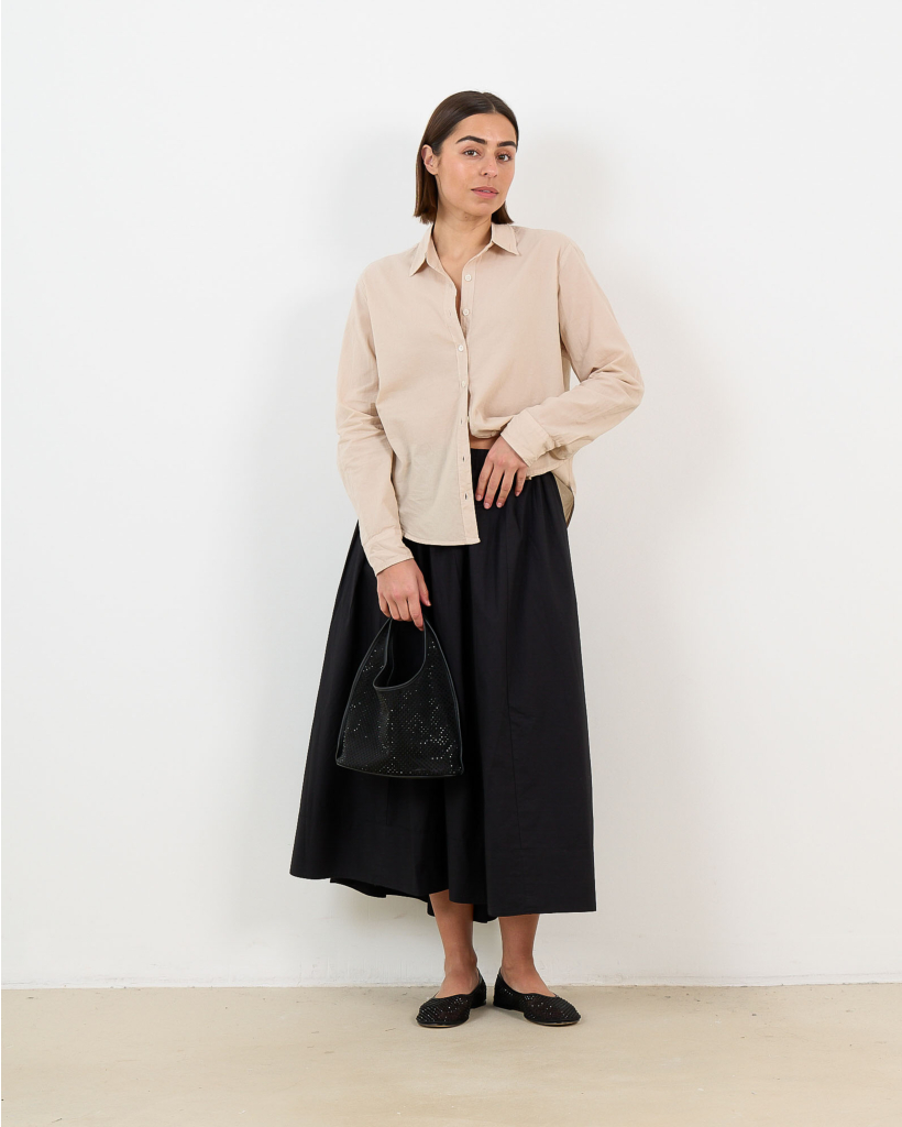 Bowie Washed Poplin Blouse Parchment
