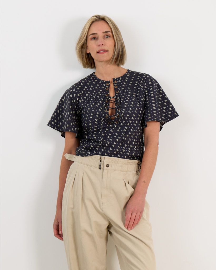 Dianga Blouse Korte Mouw Ecru