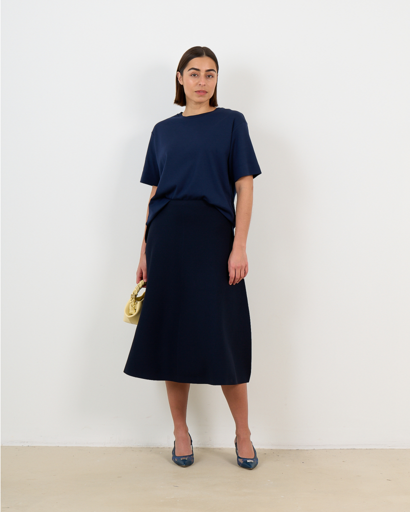 Viscose Crepe Wijde Rok Ultramarine