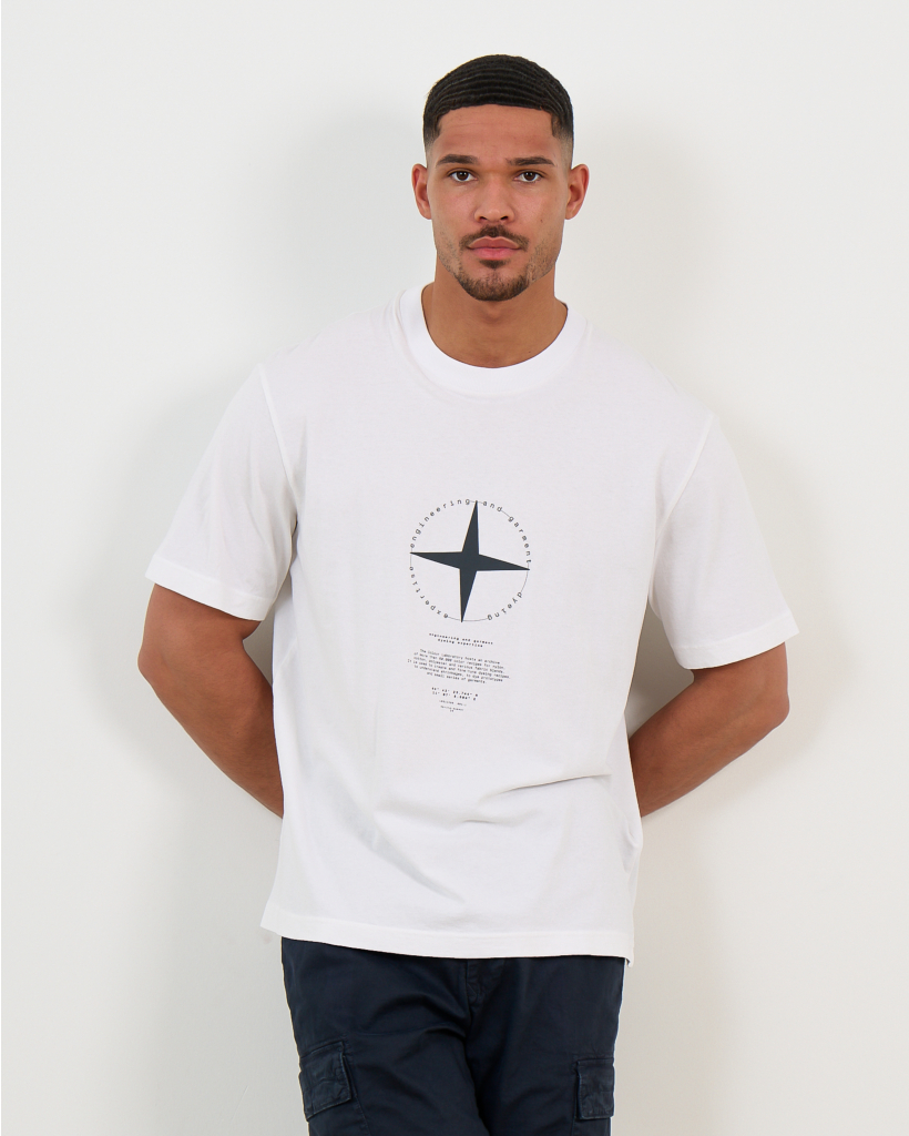 2100001 T-shirt Print Wit  