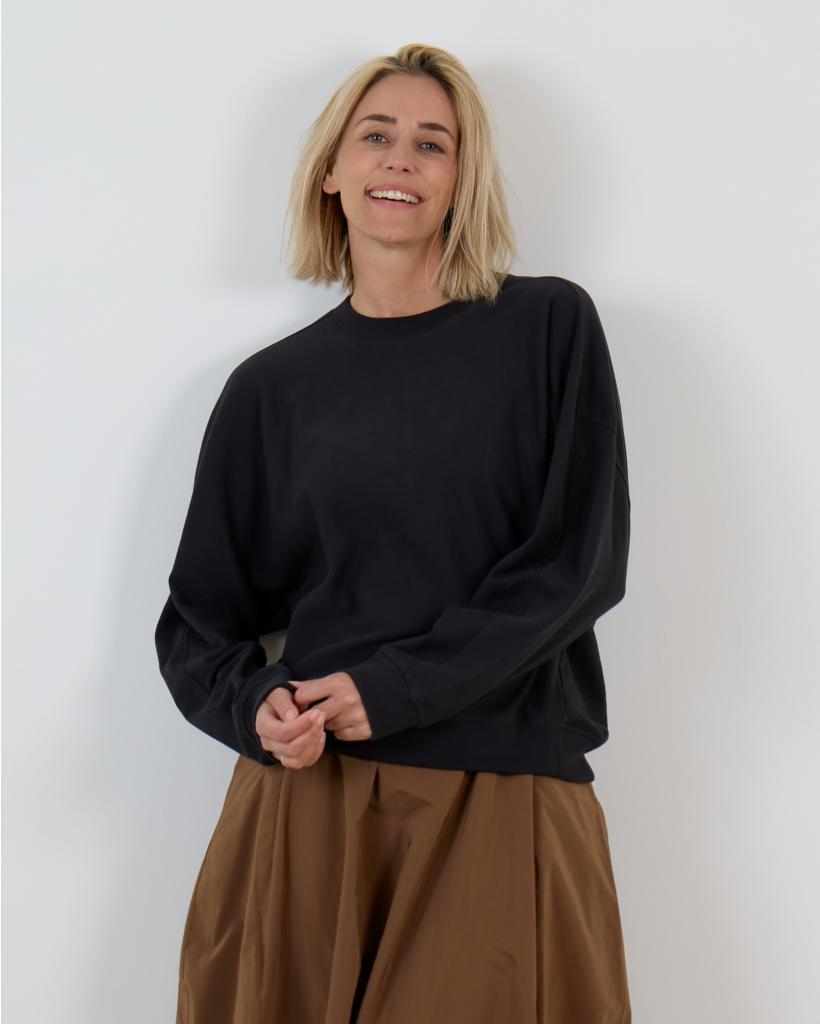 Light Weight Crewneck Sweatshirt Zwart