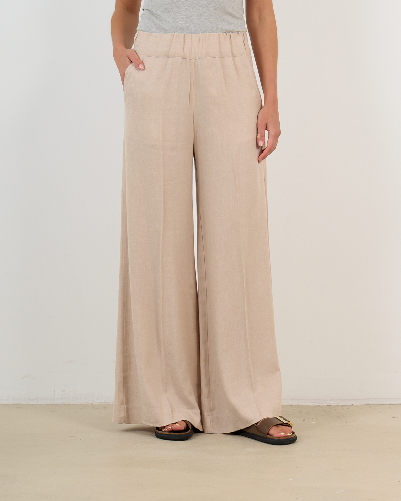Super Woody Viscose-Linnen Pantalon Sand
