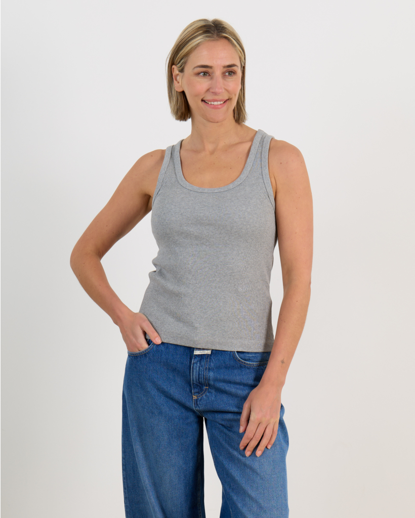 Stretchy Aangesloten Hemdje Grijs