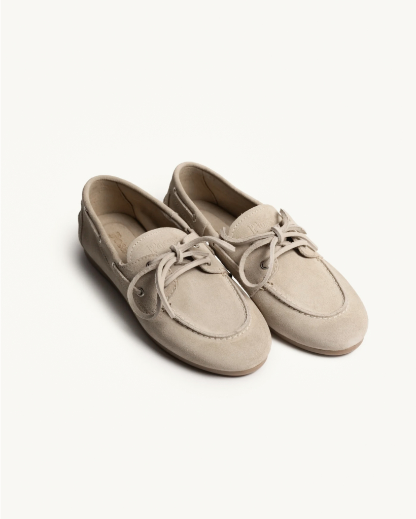 Boat Loafer Brushed Suede Light Taupe