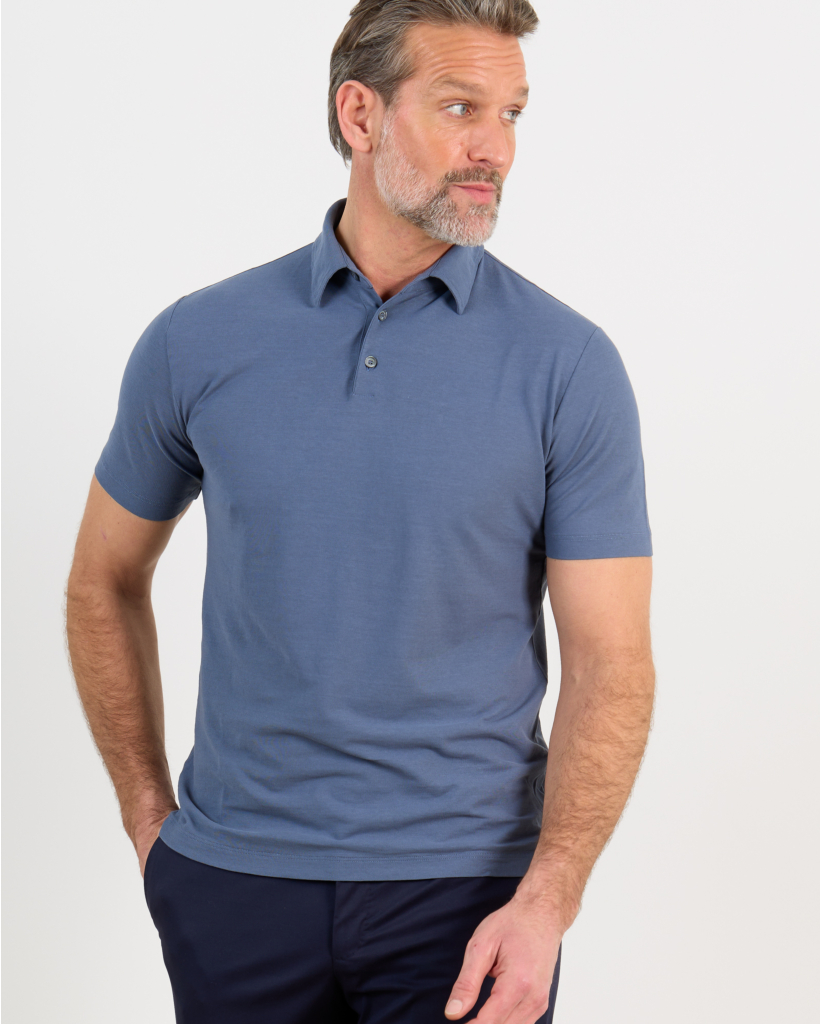 Icecotton Polo T-shirt Denim Blue