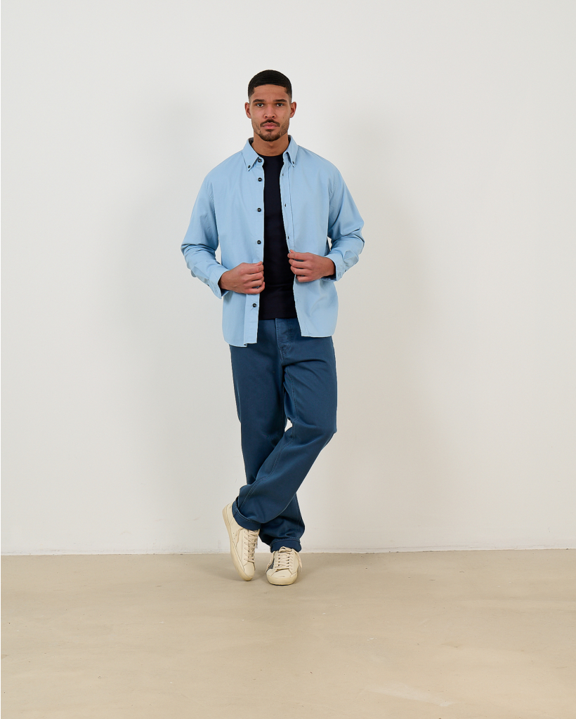 1100004 Camica Shirt Lange Mouw Dust Blue