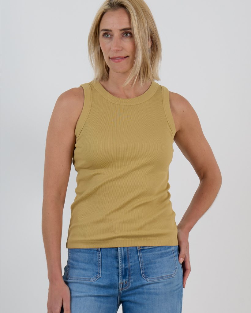 Olina Tanktop Mosterd Geel