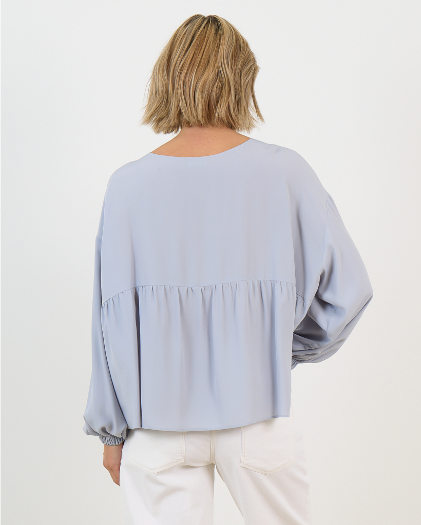 Lirien Zijde Blouse Blauw