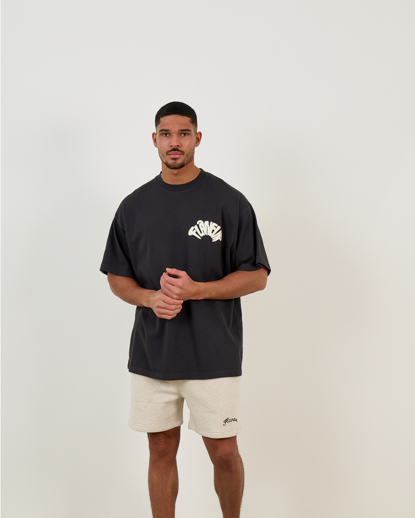 Sounds Good T-Shirt met Graphic Rugdesign Gewassen Zwart