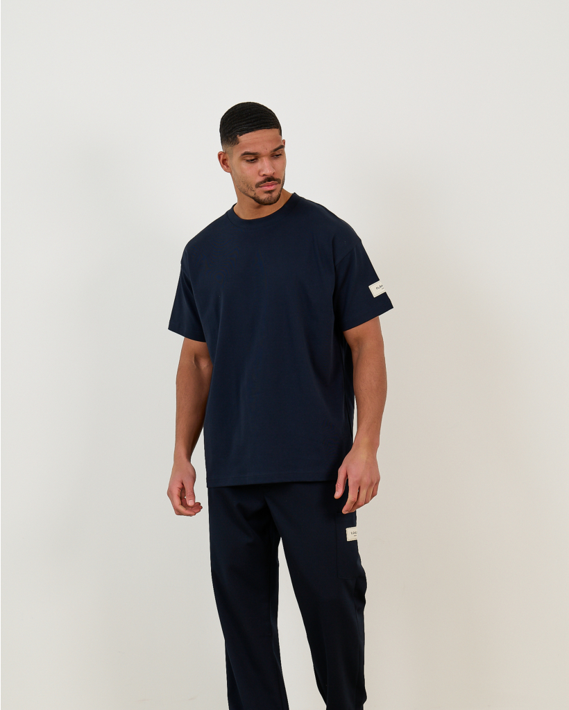 Katoenen Atelier T-Shirt Navy 