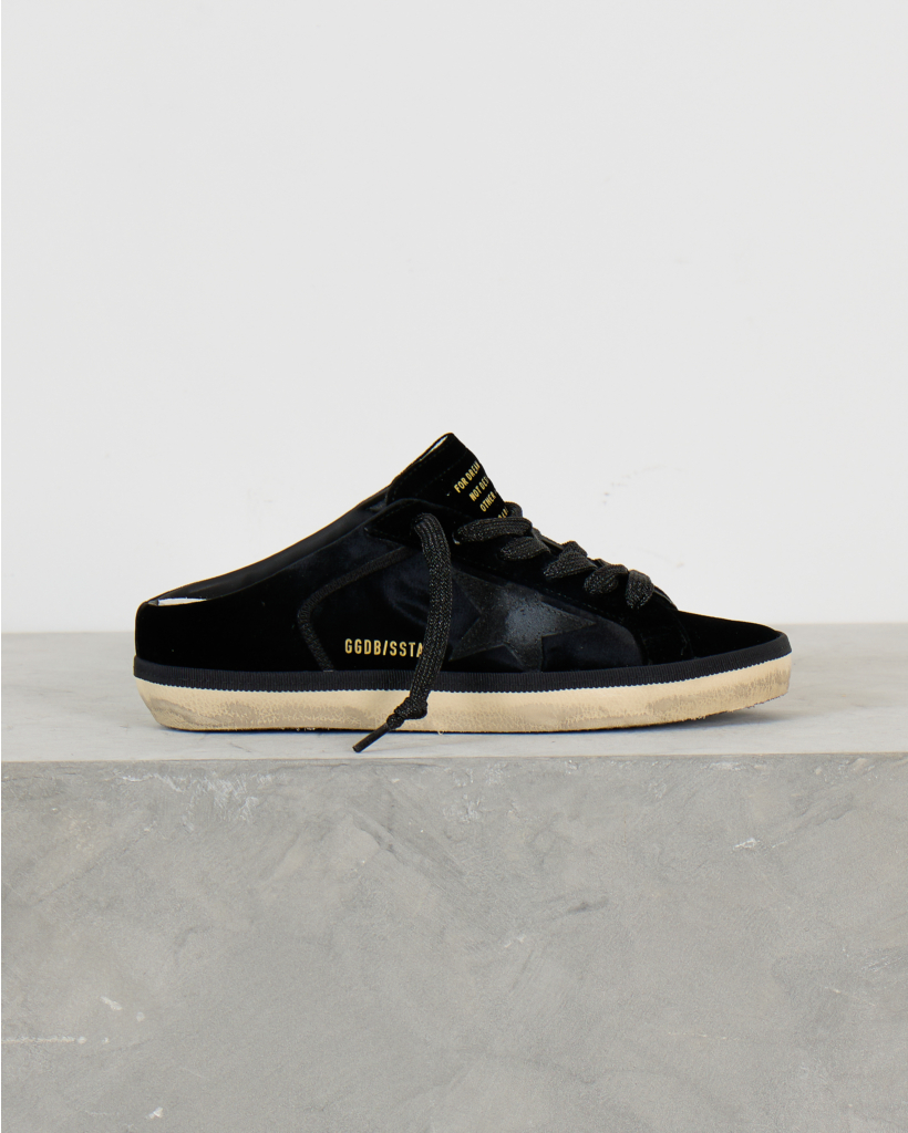 Super-Star Sabots Sneakers met Leather Star Zwart Velvet