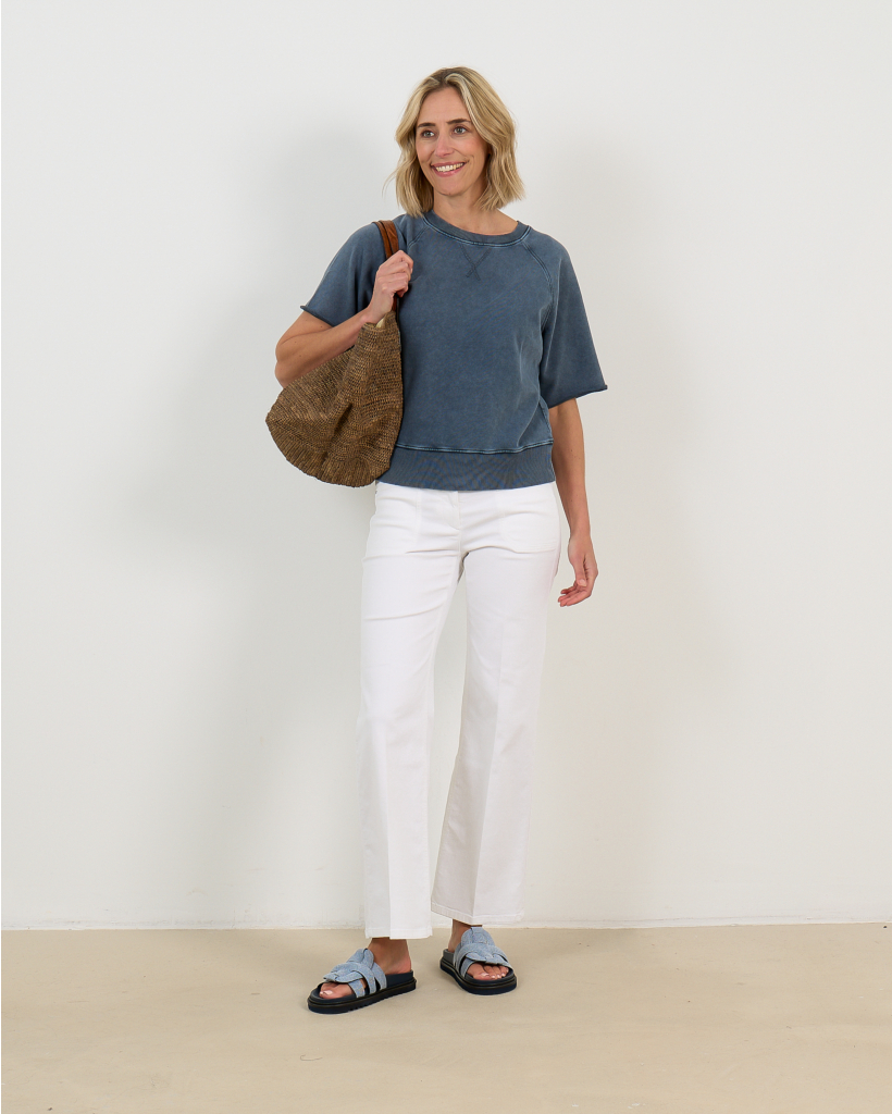 Cropped Flared Denim Wit